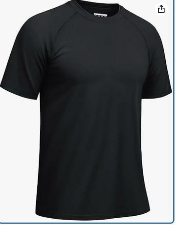 Haimont Mens UPF 50+ Fishing Shirt Quick Dry Short Sleeve Workout Tee 3XL Black