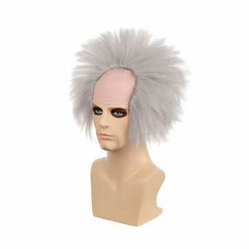 MUPUL Old Man Bald Grey Hair Wig Men Adults Cosplay Halloween Classic Style
