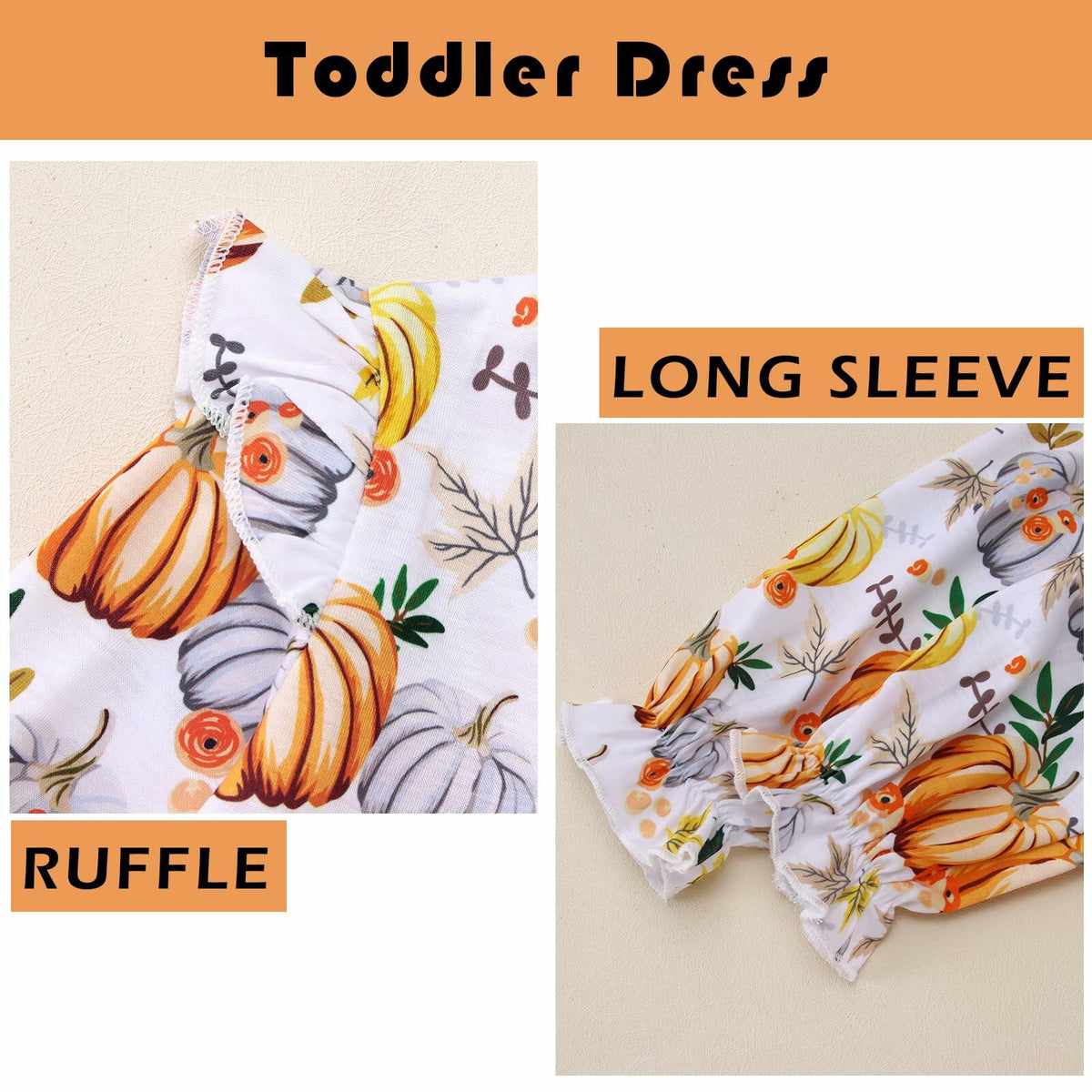 C&M WODRO Toddler Girl Thanksgiving Pumpkin Tulle Dress Pumpkin+Leaf 3-4T