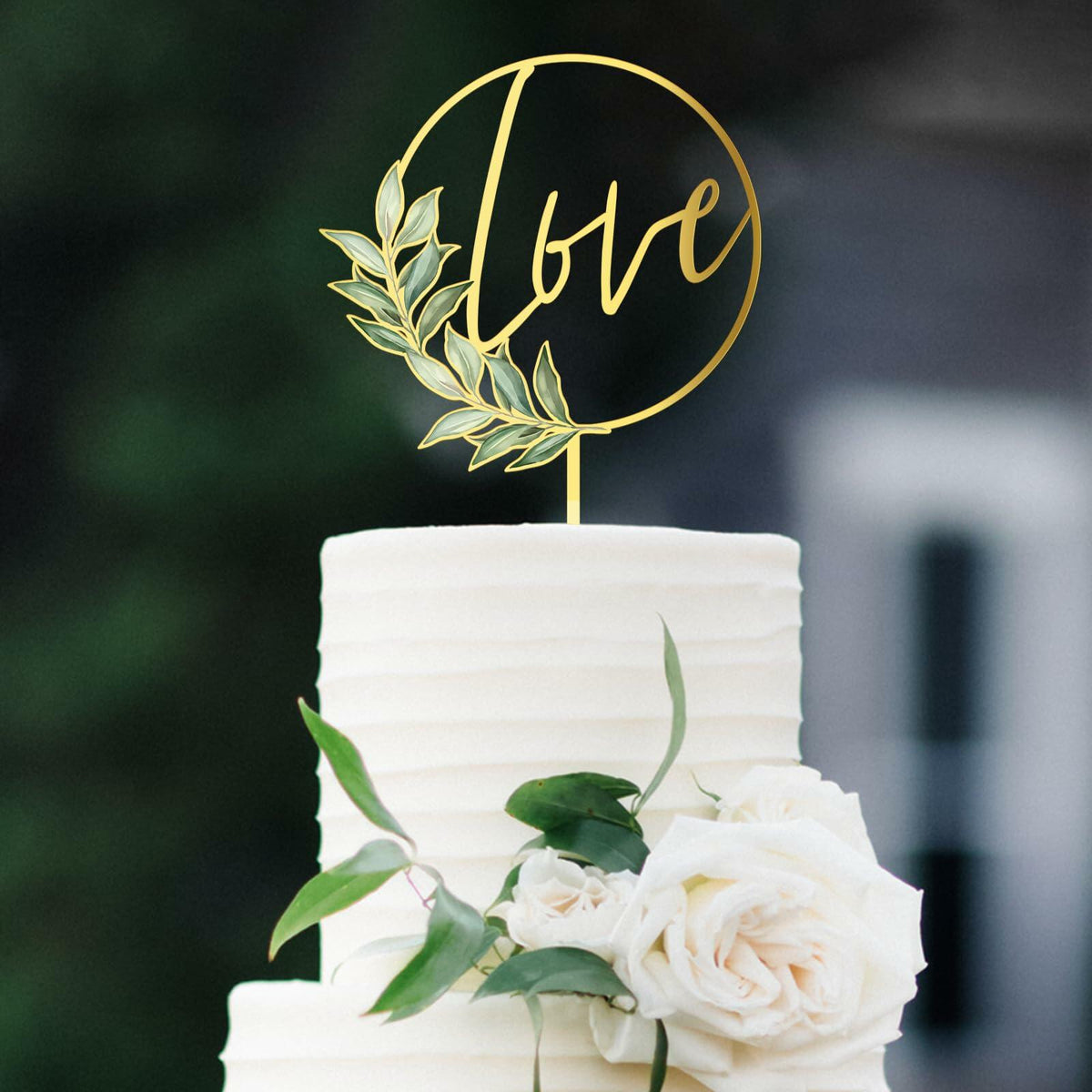 Party to Be Love Wedding Cake Topper Gold Acrylic Love 01 Design 02