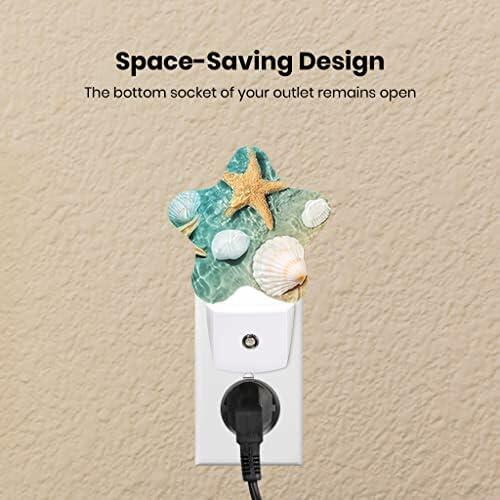 Caifujiqi Night Light Plug-in Dusk to Dawn Sensor White LED Energy Efficient
