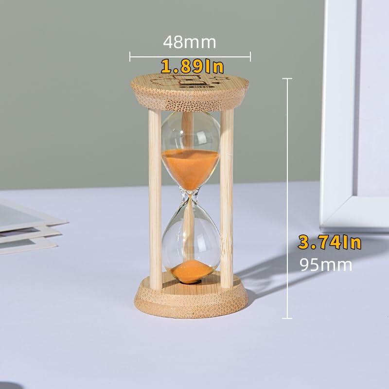 Mini Bamboo Sand Timer 3Min Orange 100% Bamboo Hourglass Sandglass Timer