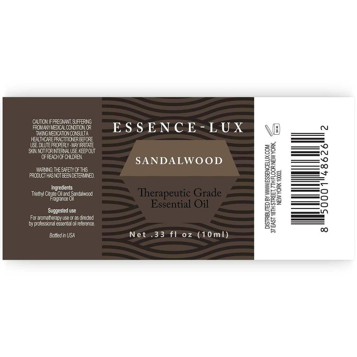 Essence-Lux Sandalwood Essential Oil 10ml 0.33oz Aromatherapy Dropper