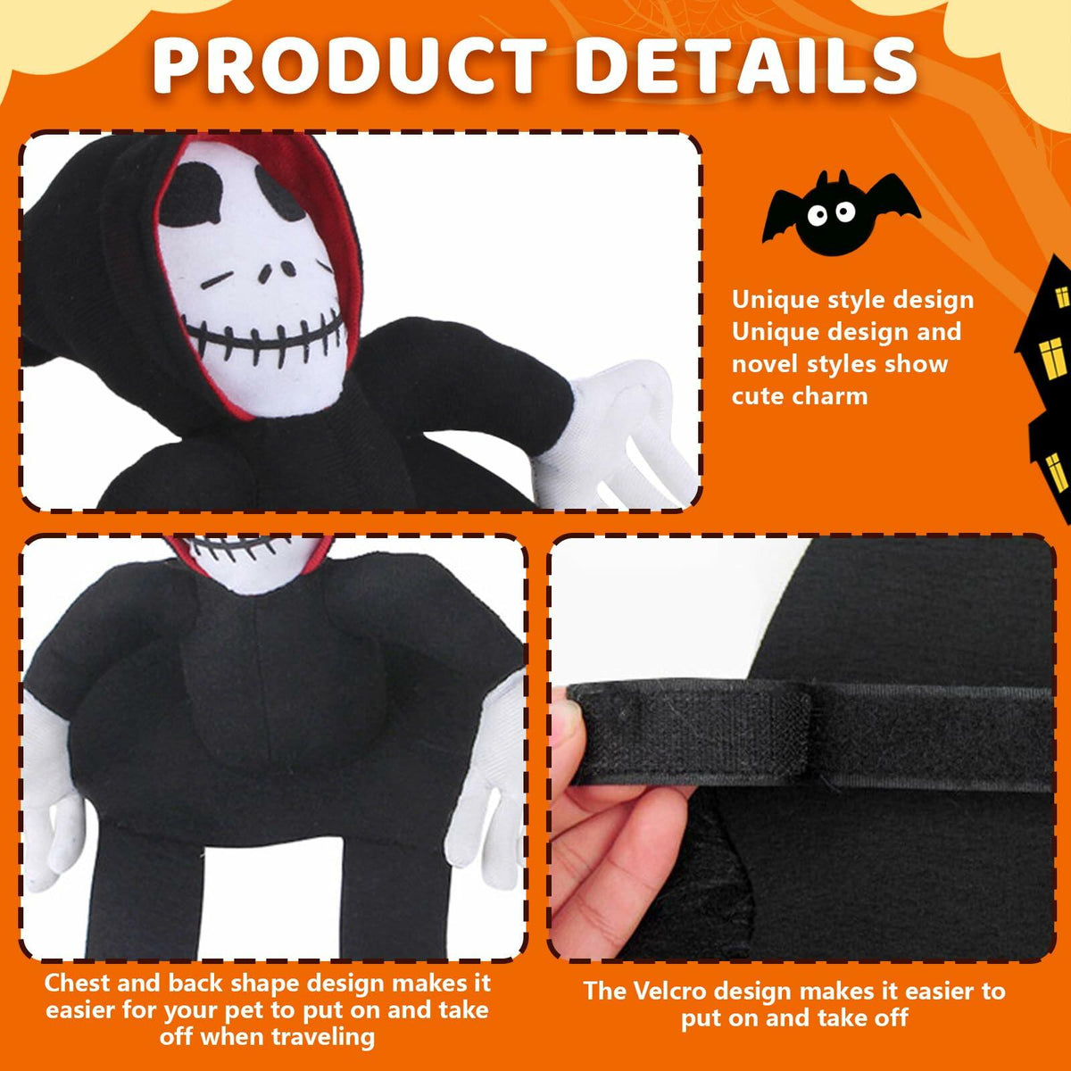 stepsin Dog Halloween Saddle Ghost Riding Costume Male Ghost Size S-M