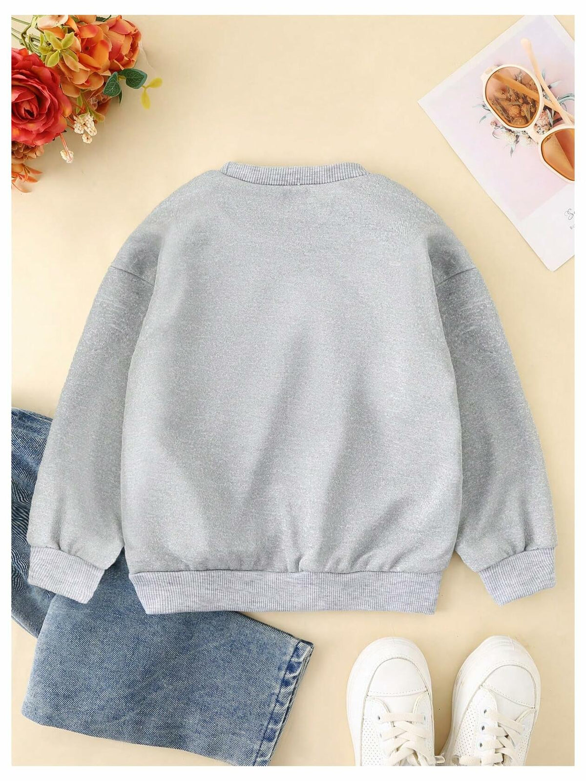 SOLY HUX Toddler Girl Crewneck Sweatshirt Grey Bows Graphic Size 5T