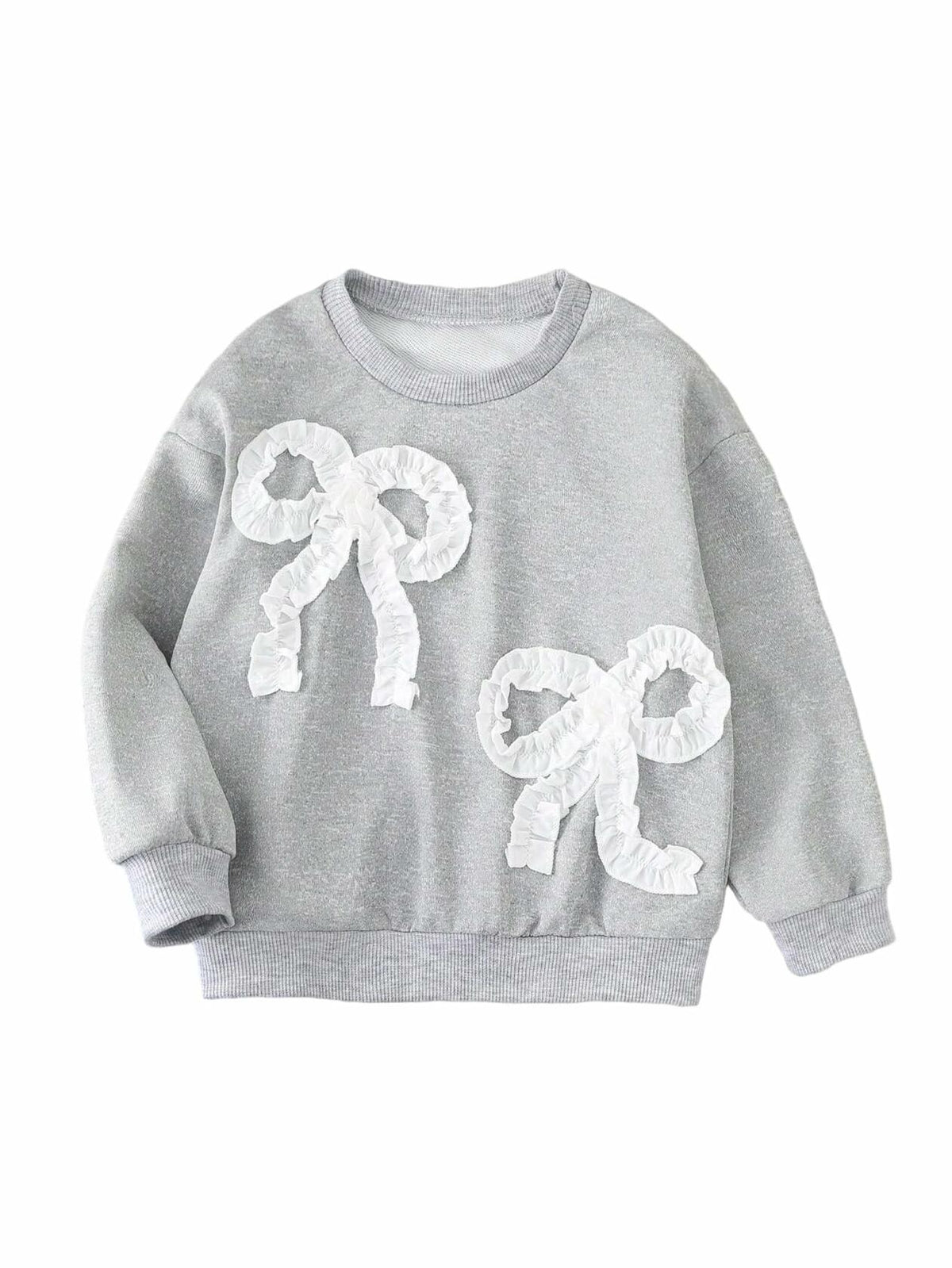 SOLY HUX Toddler Girl Crewneck Sweatshirt Grey Bows Graphic Size 5T