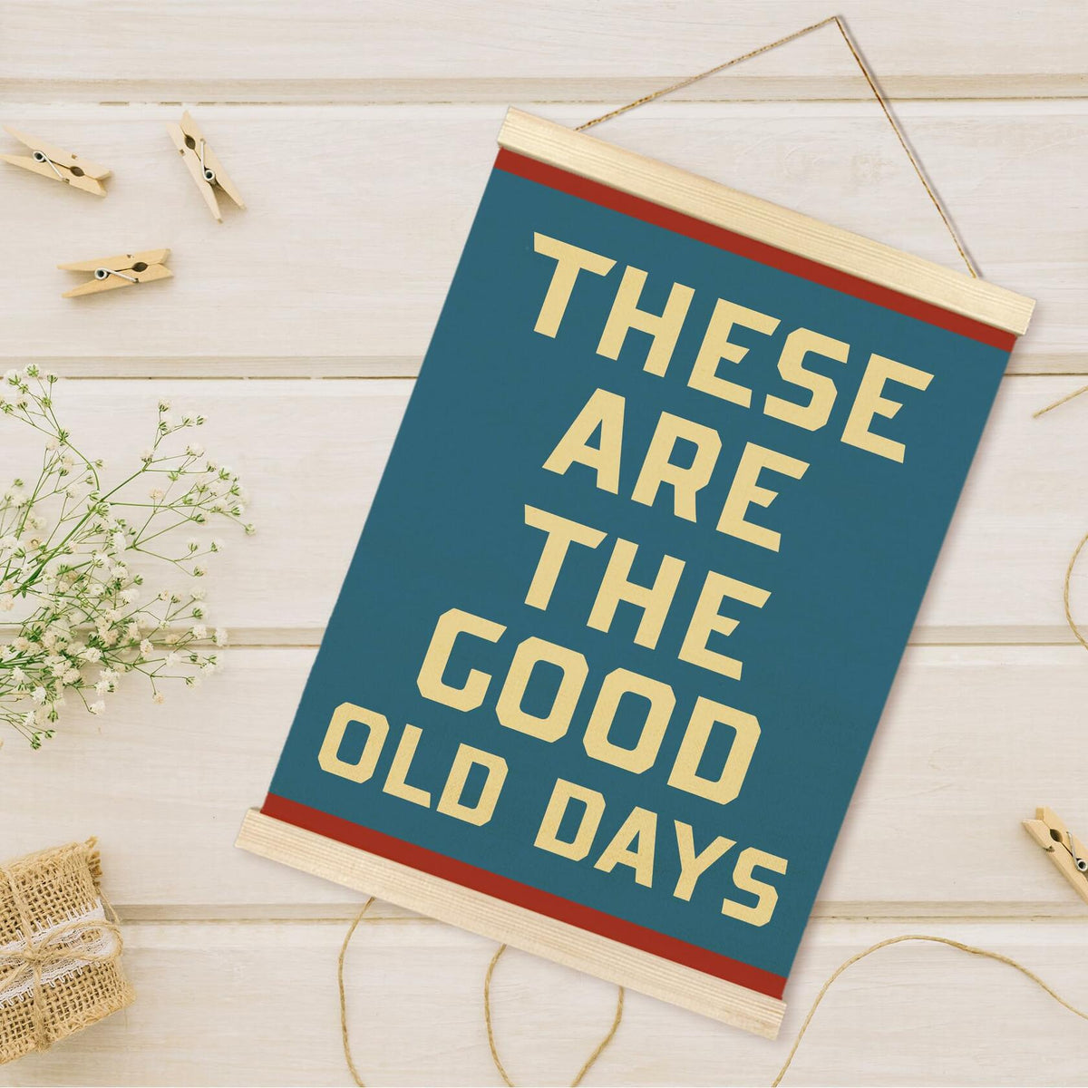 TAEDIN Inspirational Rustic Wall Art Poster Hanger Frame 12x16 Deep Blue