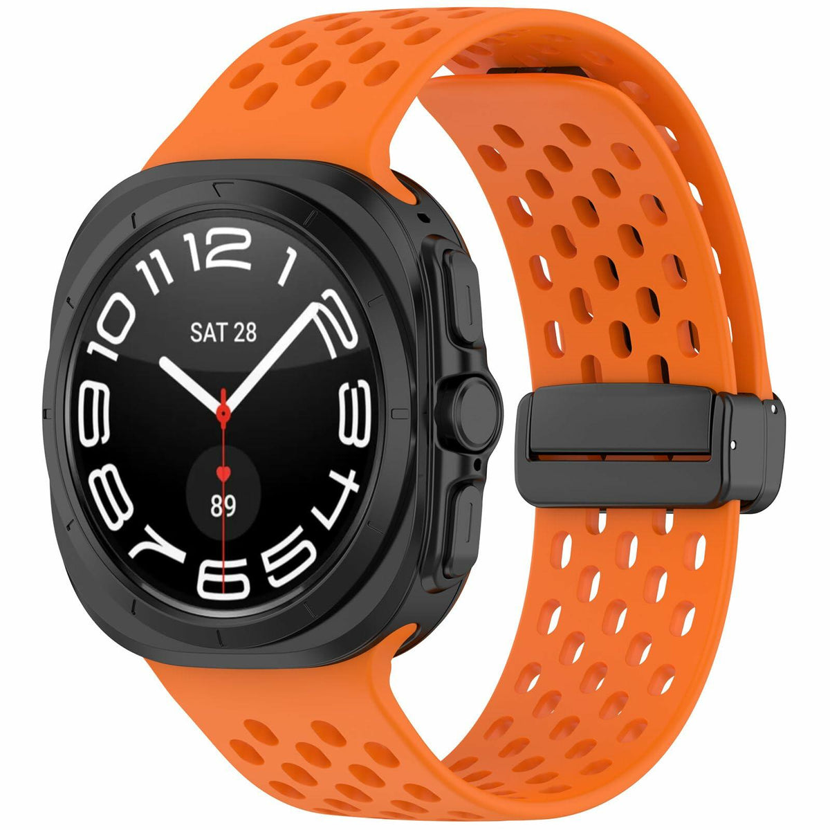 FitTurn Samsung Galaxy Watch Ultra 2 Silicone Sport Strap Orange 47mm