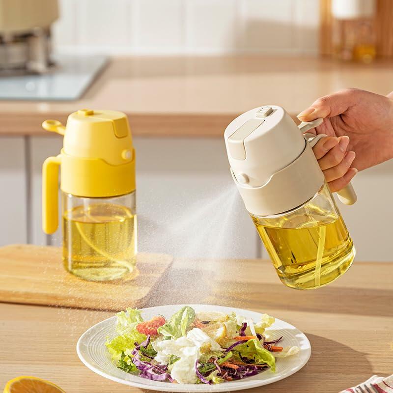 MDZF SWEET HOME Oil Sprayer 12.3oz 2-in-1 Olive Oil Dispenser White