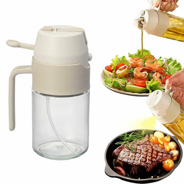 MDZF SWEET HOME Oil Sprayer 12.3oz 2-in-1 Olive Oil Dispenser White