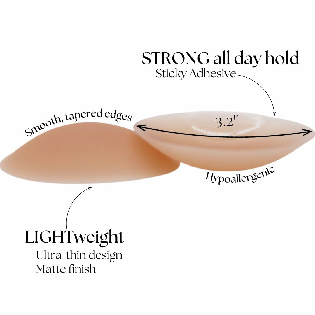 POPPY Silicone Nipple Covers Pasties Adhesive Strapless Bra Carmel 1 Pair