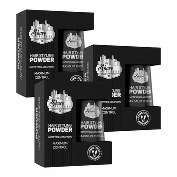 The Shave Factory Hair Styling Powder 20g Mattifying Volumizing 3 Pack Black