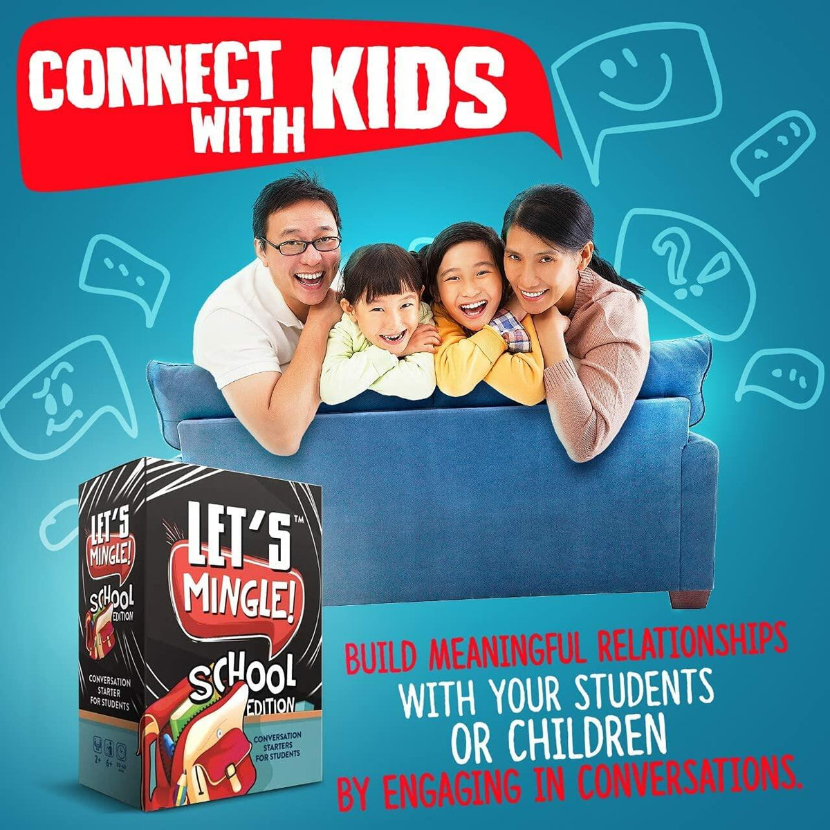 FUN TRIBE Let's Mingle Conversation Starters Game for Kids Ages6+ School Edition
