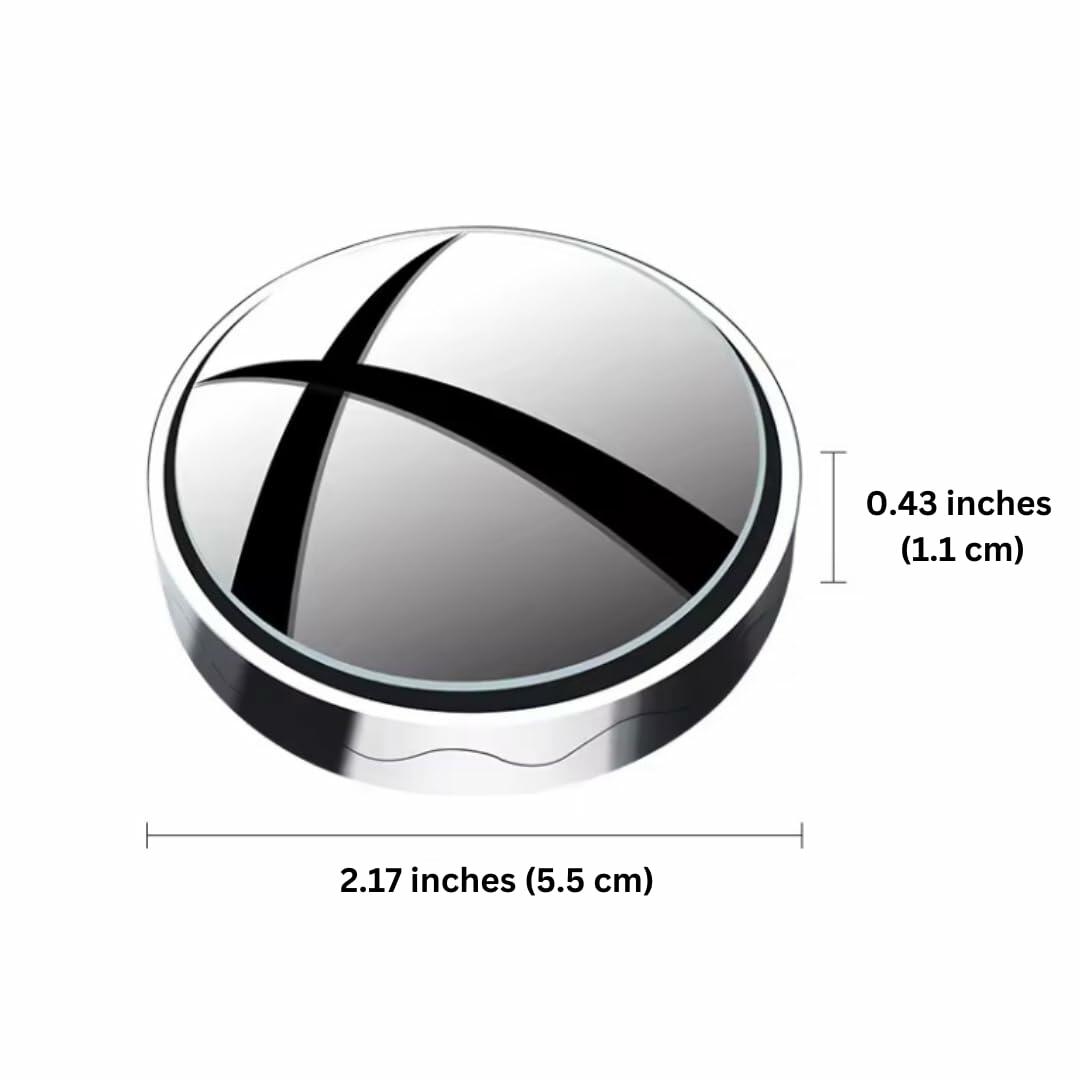 Schönn 2 Pack Blind Spot Car Mirrors 2" Adjustable HD Glass Silver Frame