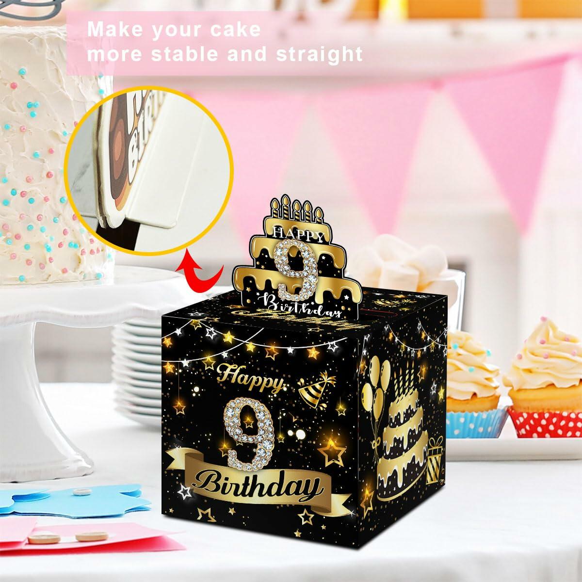 Toerifer 9th Birthday Money Box Set Black Gold PVC One Size