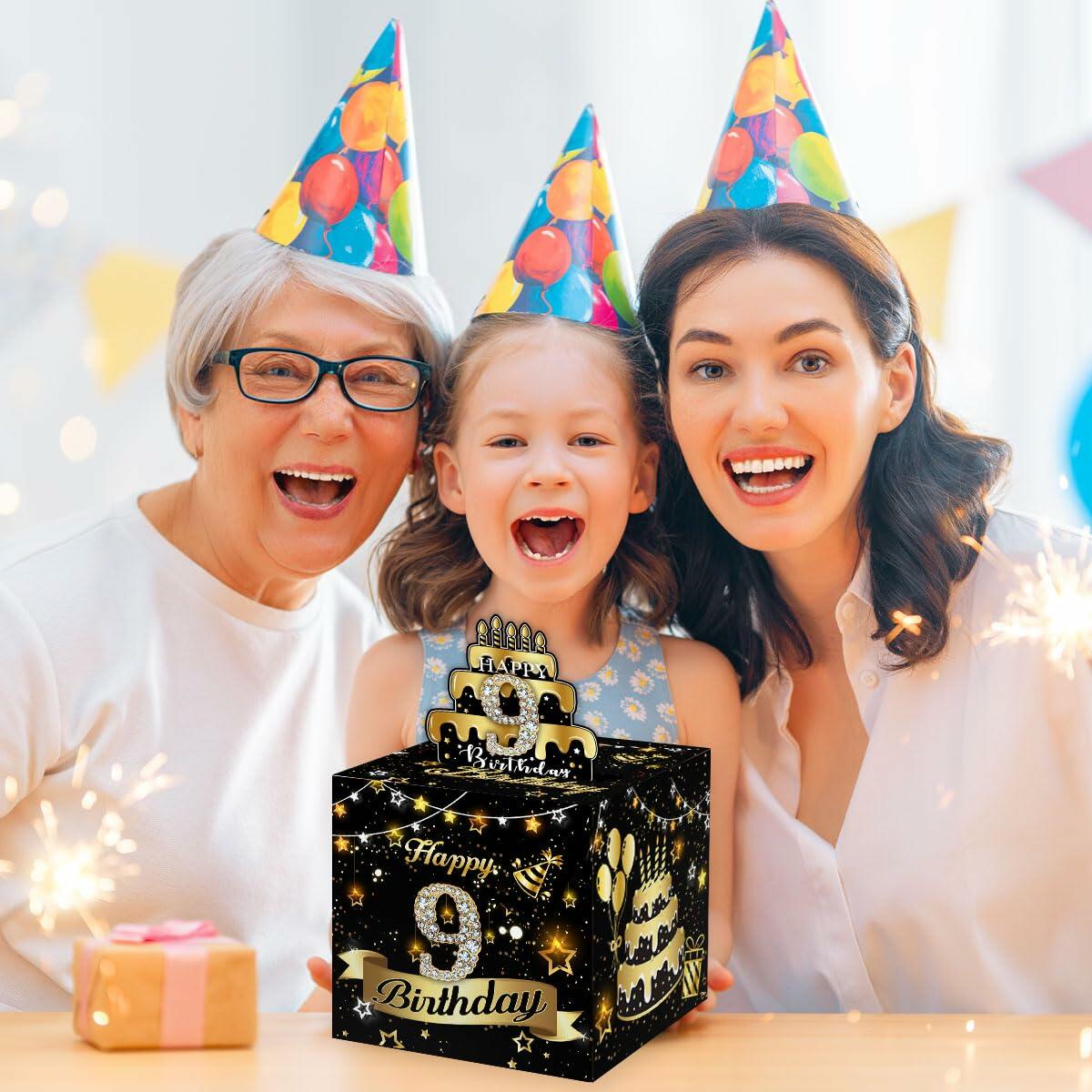 Toerifer 9th Birthday Money Box Set Black Gold PVC One Size