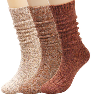 TINTAO Women’s Winter Cable Knit Knee High Boot Socks 3 Pairs Size 5-11 A10