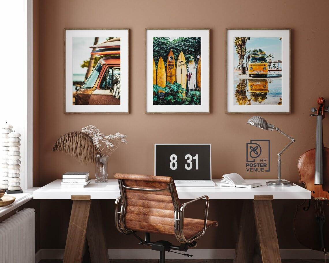 WYHLMTQ Bohemian Beach 3pcs Canvas Wall Art 12x16in Coastal Tropical