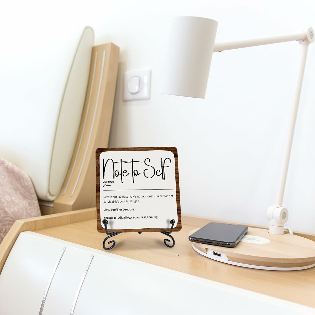 Ketsord 5x5 Black Gossip Wood Plaque Note To Self Inspirational Quote