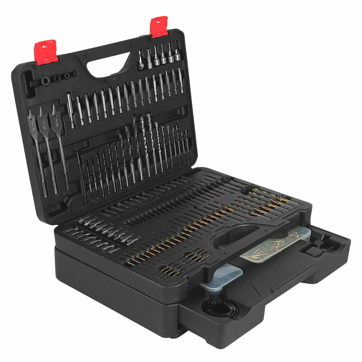 Wakuka 400 Pcs Drill Bit & Screwdriver Set Black High Speed Steel Titanium
