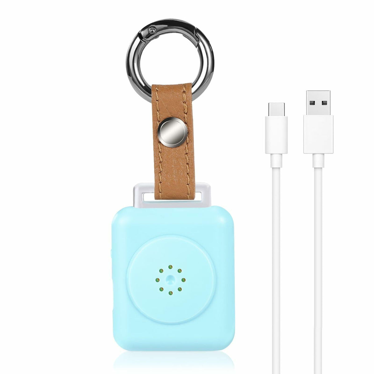 LE Sircut PA01 Leather Personal Alarm Keychain 130dB Rose Gold LED Flashlight