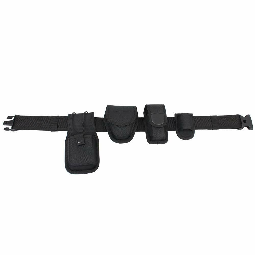 ROCOTACTICAL 5-in-1 Police Duty Web Belt Kit Black Medium 32-38"