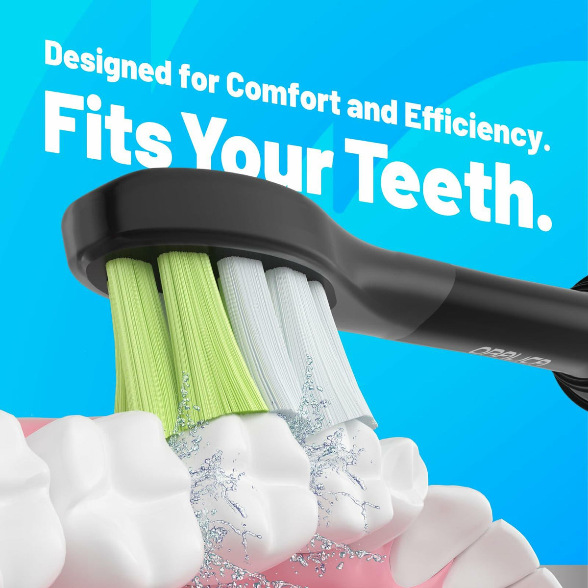 Oralica Whitening Replacement Toothbrush Heads Philips Sonicare 6 Pack Black