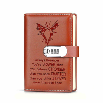 JOHSBYD Eagle Leather Combination Lock Notebook Scouts Gift
