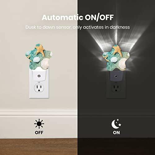 Caifujiqi Night Light Plug-in Dusk to Dawn Sensor White LED Energy Efficient