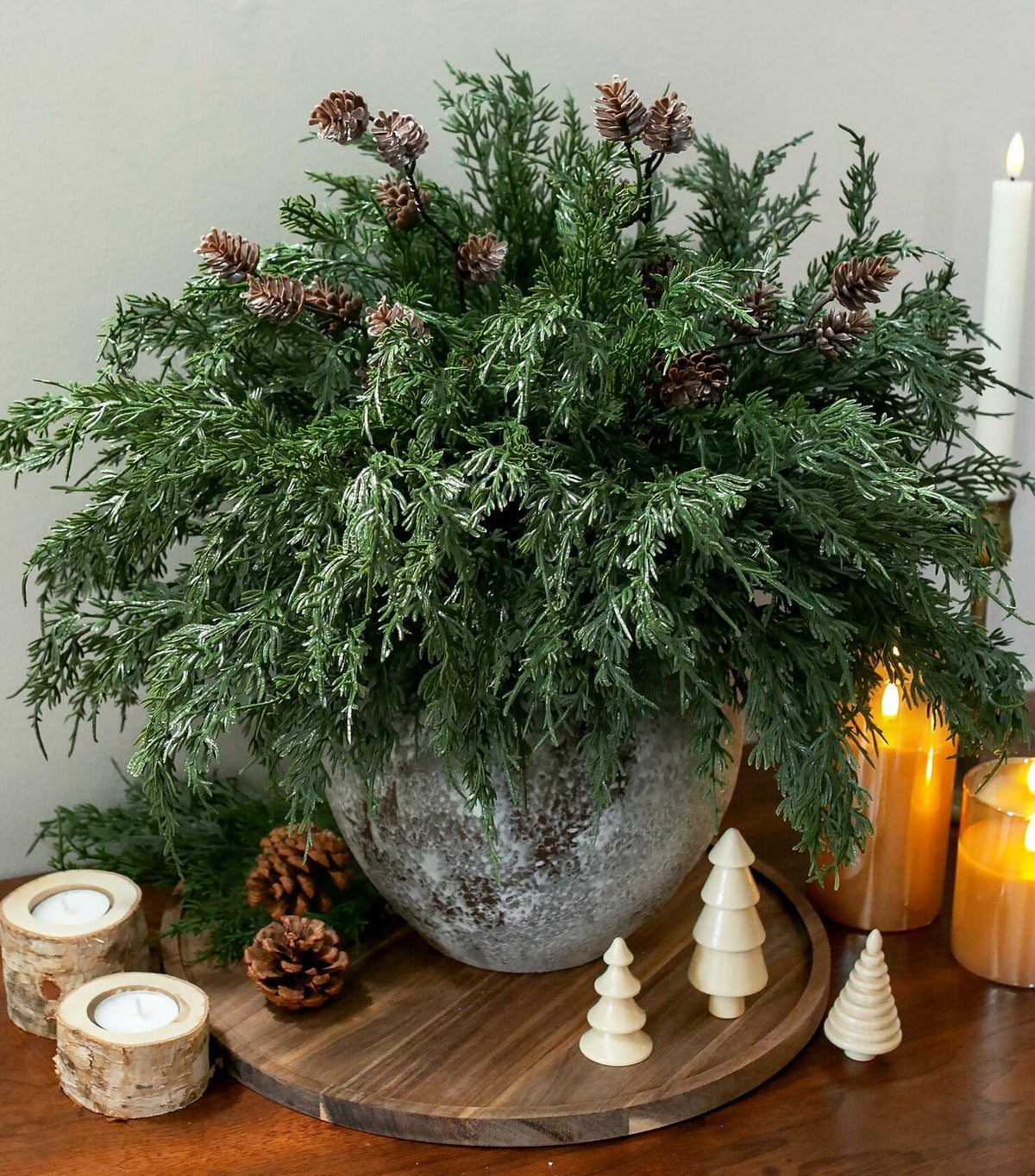 Ivydale 7 PCS Artificial Fall Stems 26in White Flowers Silk Greenery