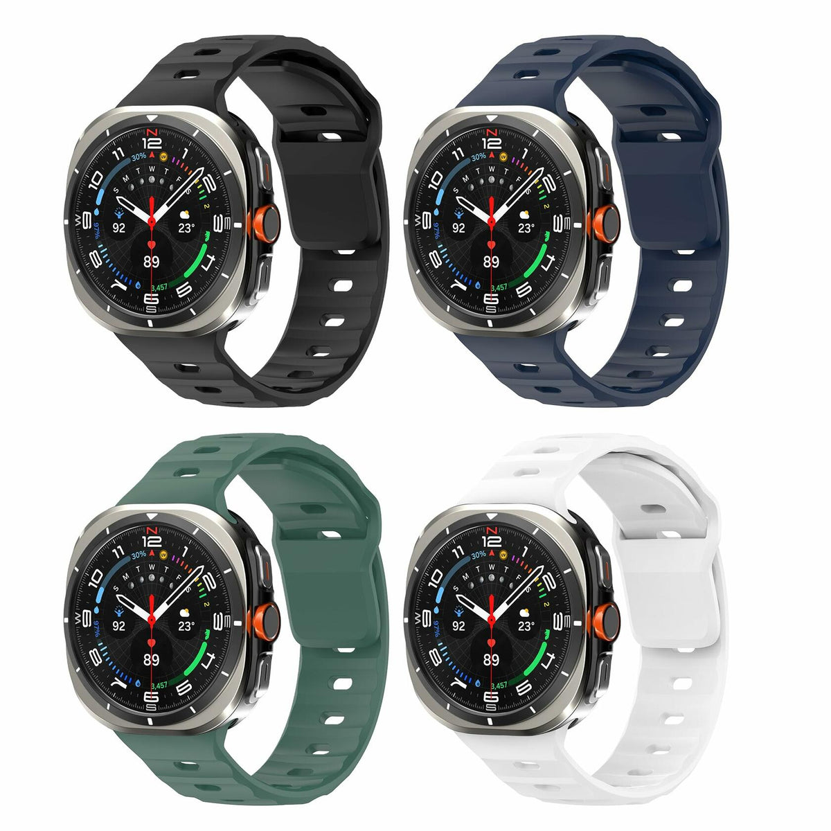 Seltureone 4 Pack Silicone Sport Bands for Galaxy Watch Ultra 47mm