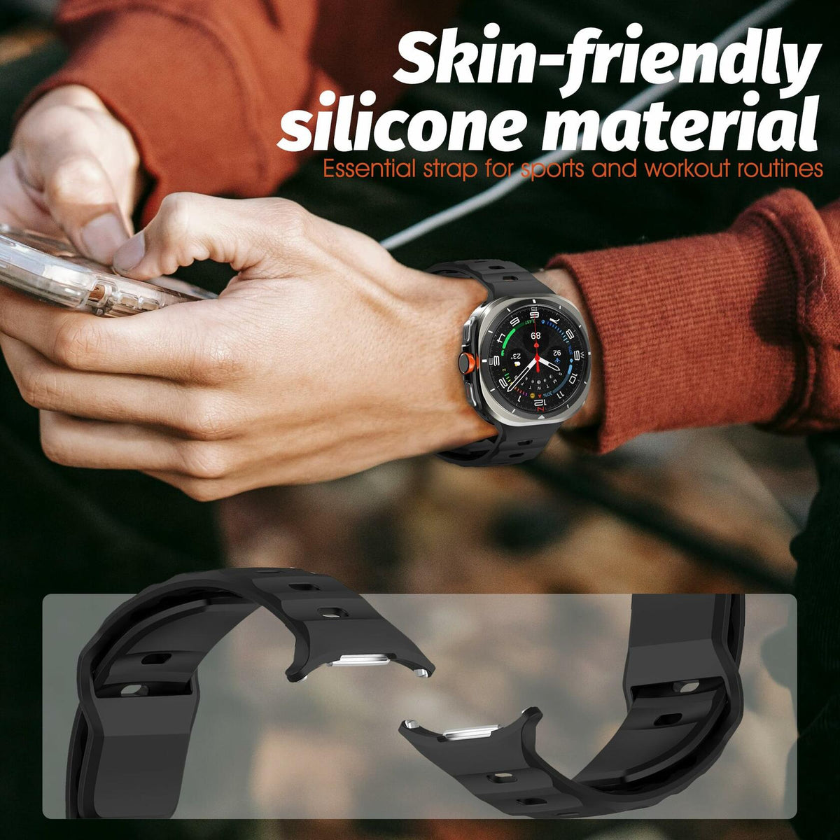 Seltureone 4 Pack Silicone Sport Bands for Galaxy Watch Ultra 47mm