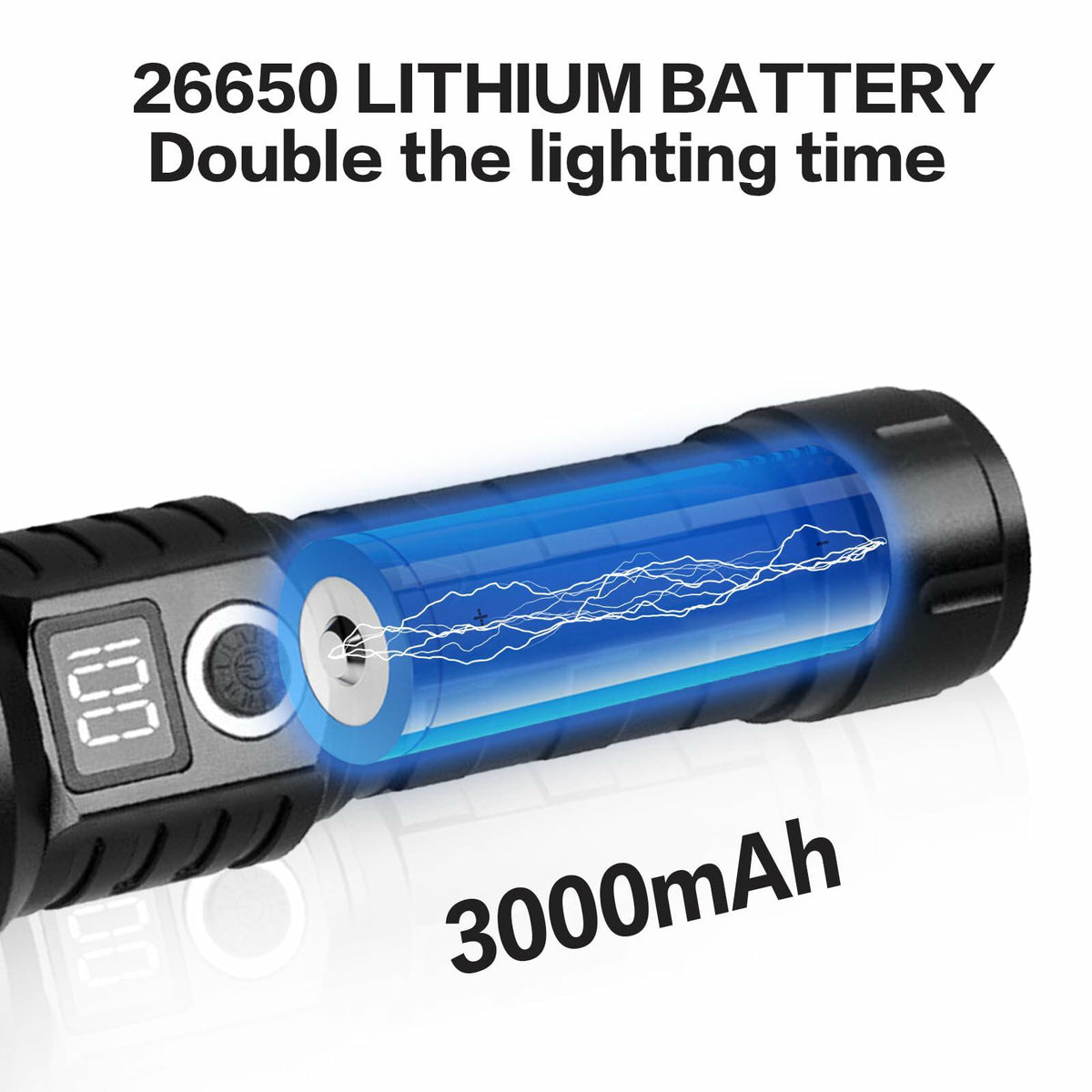 Wboxlizy Rechargeable Tactical Flashlight Waterproof Super Bright Black