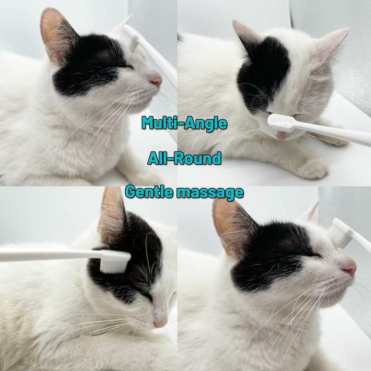 E.M&S.T Emmeliestella Cat Head Brush Silicone Bristles 2PCS Gentle Clean