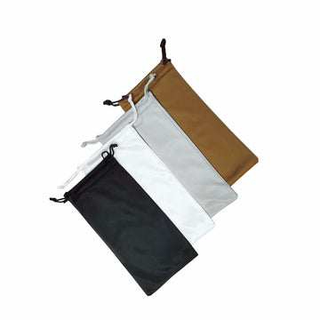 Eluckya 4PCS Microfiber Soft Eyeglass Sunglasses Pouch Drawstring White Grey