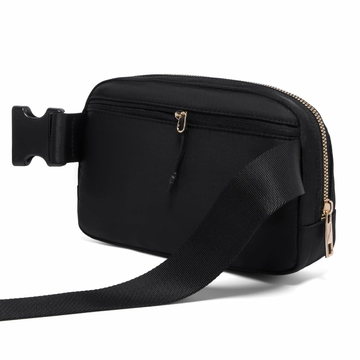 Gitus Personalized Fanny Pack Crossbody Bag for Girls Black Letter Patch