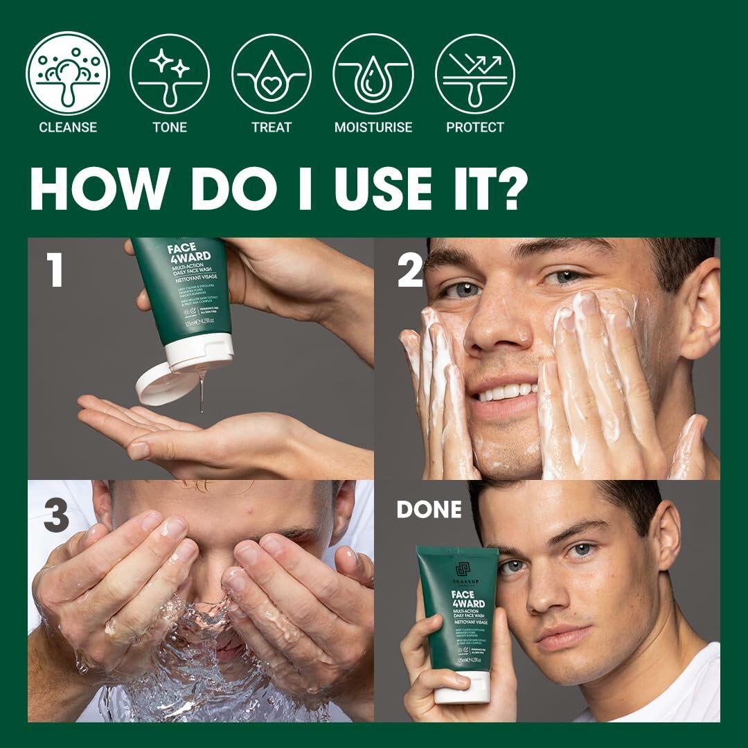 BestBy11/25 Shakeup Cosmetics Mens Face Wash Deep Clean Exfoliate 125ml