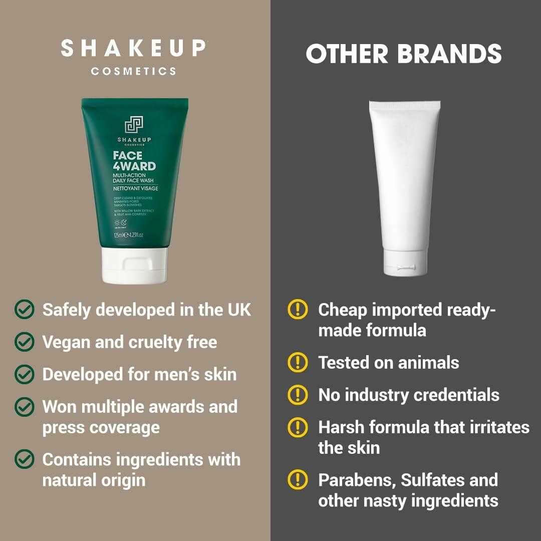 BestBy11/25 Shakeup Cosmetics Mens Face Wash Deep Clean Exfoliate 125ml