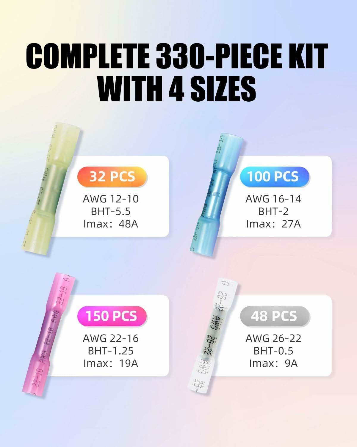 SlopHaul 330PCS Marine Grade Heat Shrink Wire Connectors Waterproof Kit