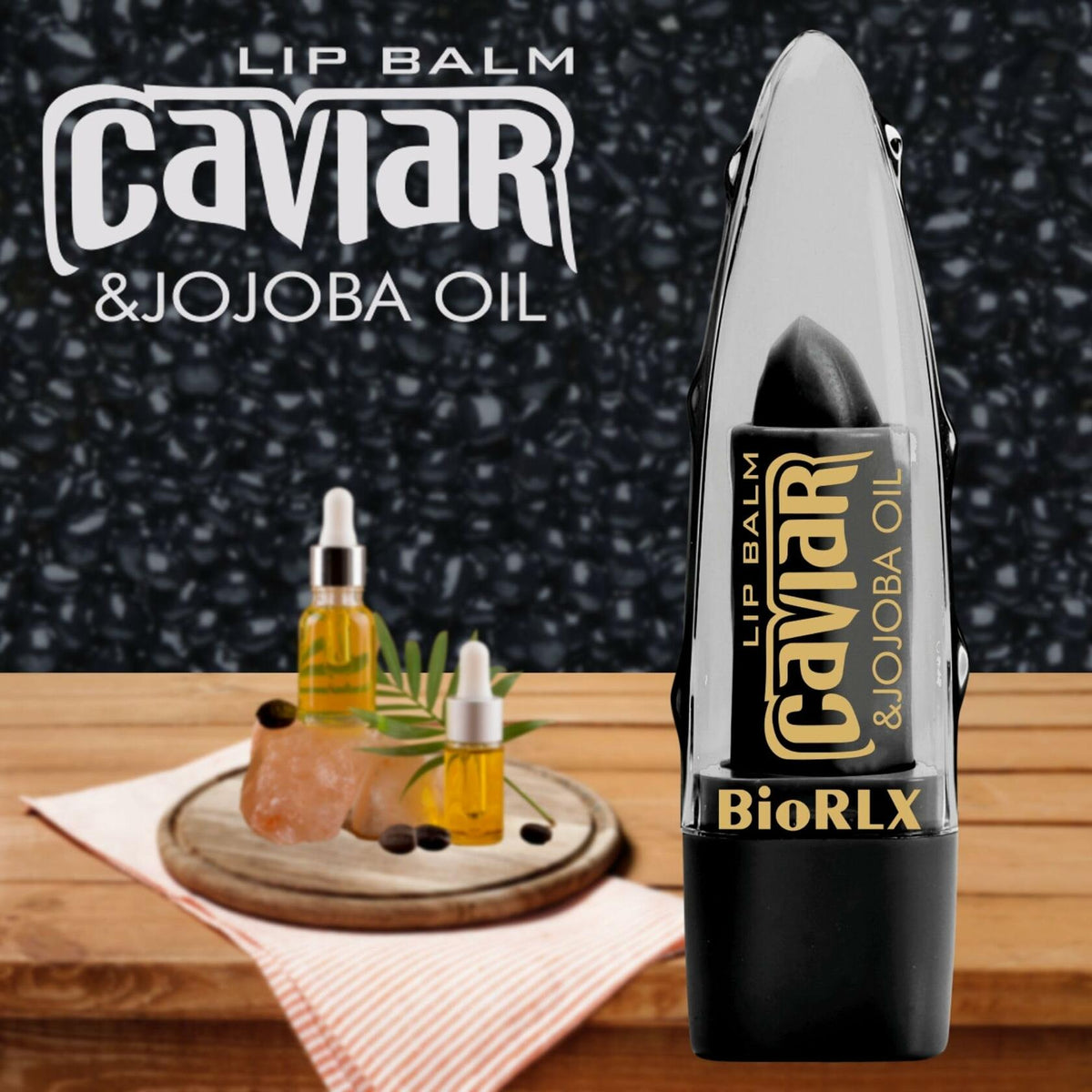 BioRLX Aloe Vera Lip Balm Caviar Jojoba Oil 0.12oz Pack of 2