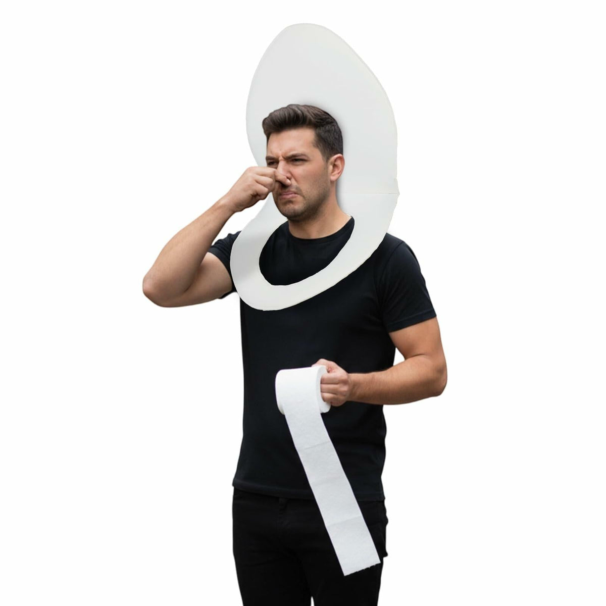 Yahenda Halloween Toilet Cosplay Costume Pullover Sponge Seat Cover White