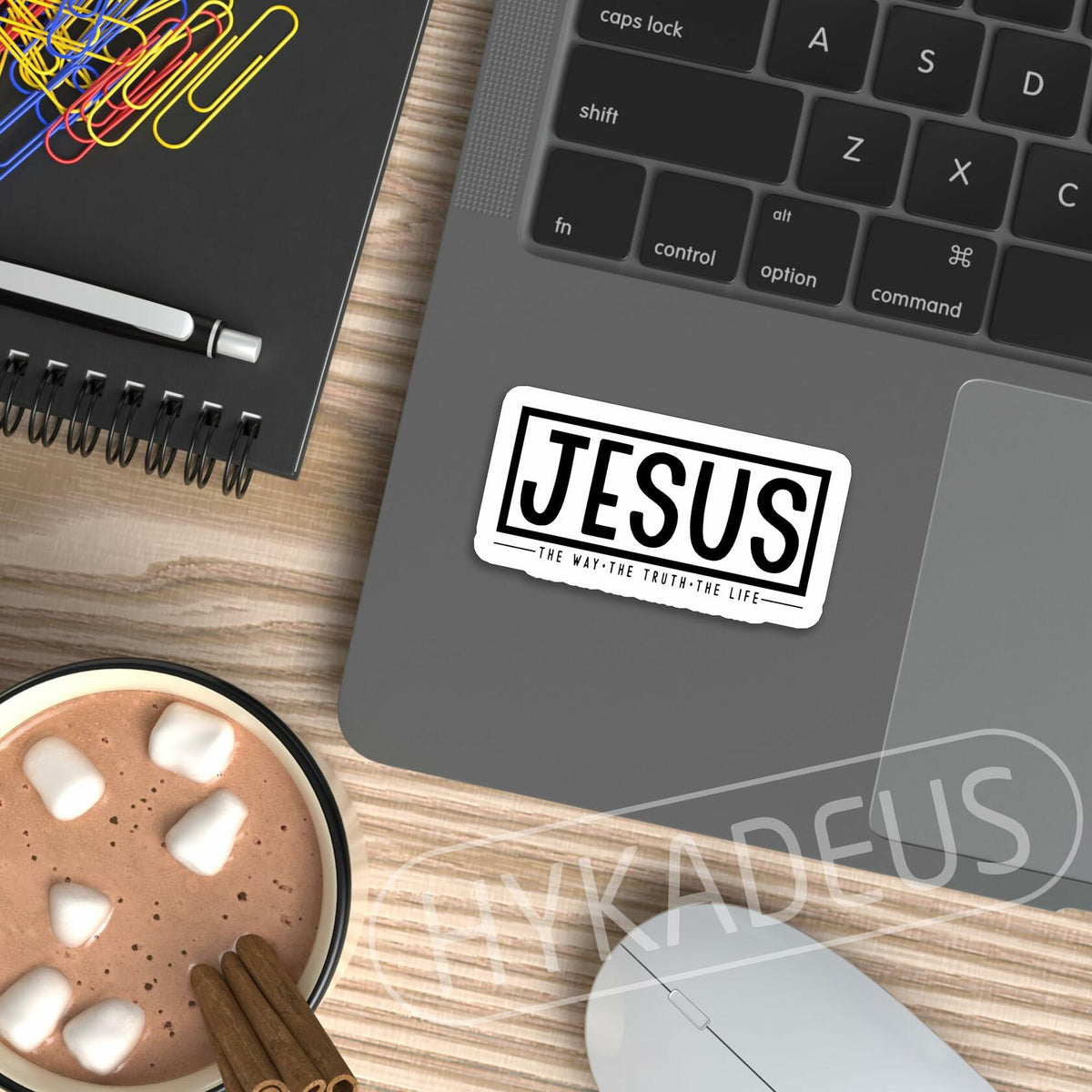 HYKADEUS Jesus The Way Truth Life Christian Bible Verse Stickers 3x1.5 Inch 3Pcs