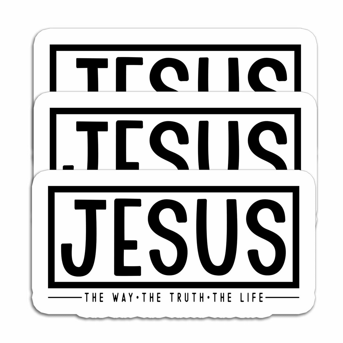 HYKADEUS Jesus The Way Truth Life Christian Bible Verse Stickers 3x1.5 Inch 3Pcs