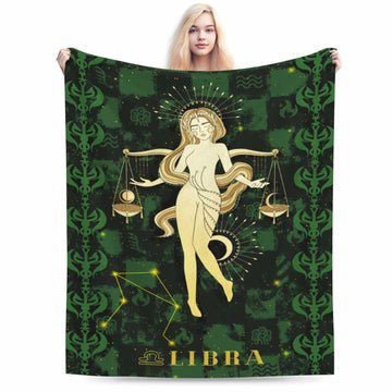 Aswuihz Libra Constellation Flannel Throw Blanket 60x50 Fuzzy Cozy
