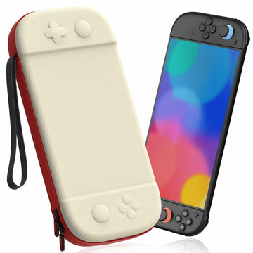 STARTRC GAMES Slim Hard Shell Carrying Case for Nintendo Switch 2 White & Red