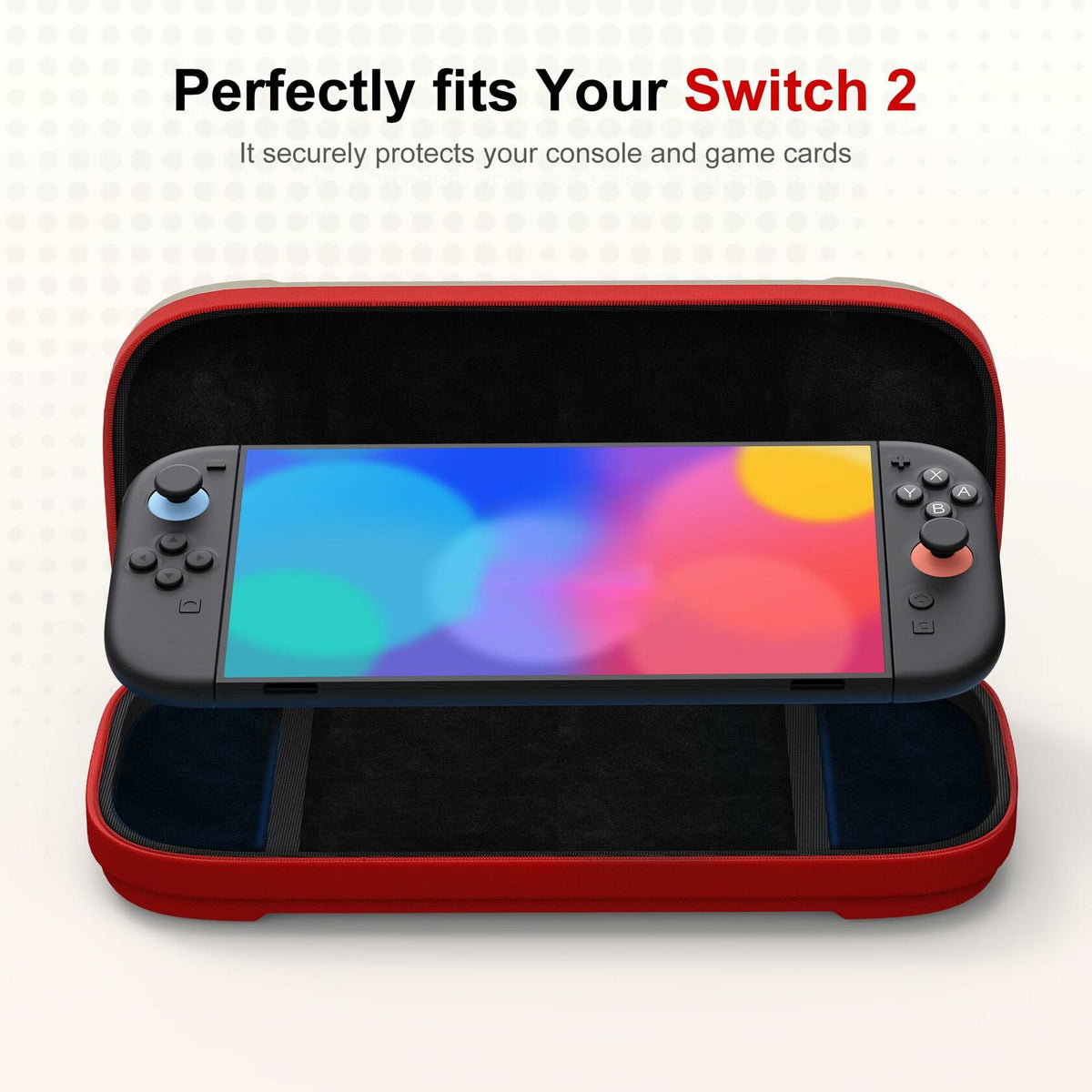 STARTRC GAMES Slim Hard Shell Carrying Case for Nintendo Switch 2 White & Red