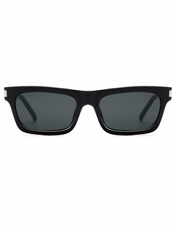 Appassal Retro Rectangular Sunglasses Unisex Black/Dark Gray AP3752 Open Box