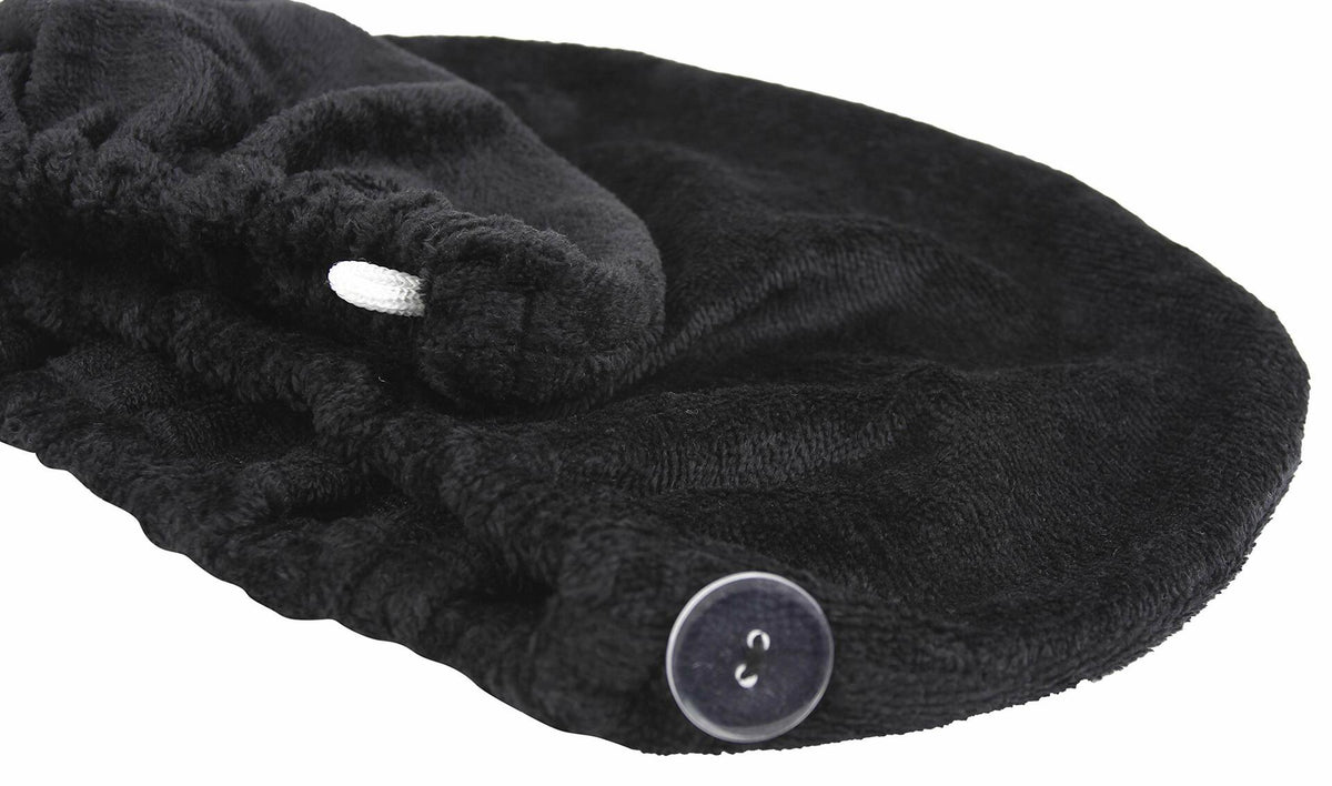 FABBRICA HOME Bamboo Rayon Spa Bath Wrap & Hair Turban Set Navy Blue One Size