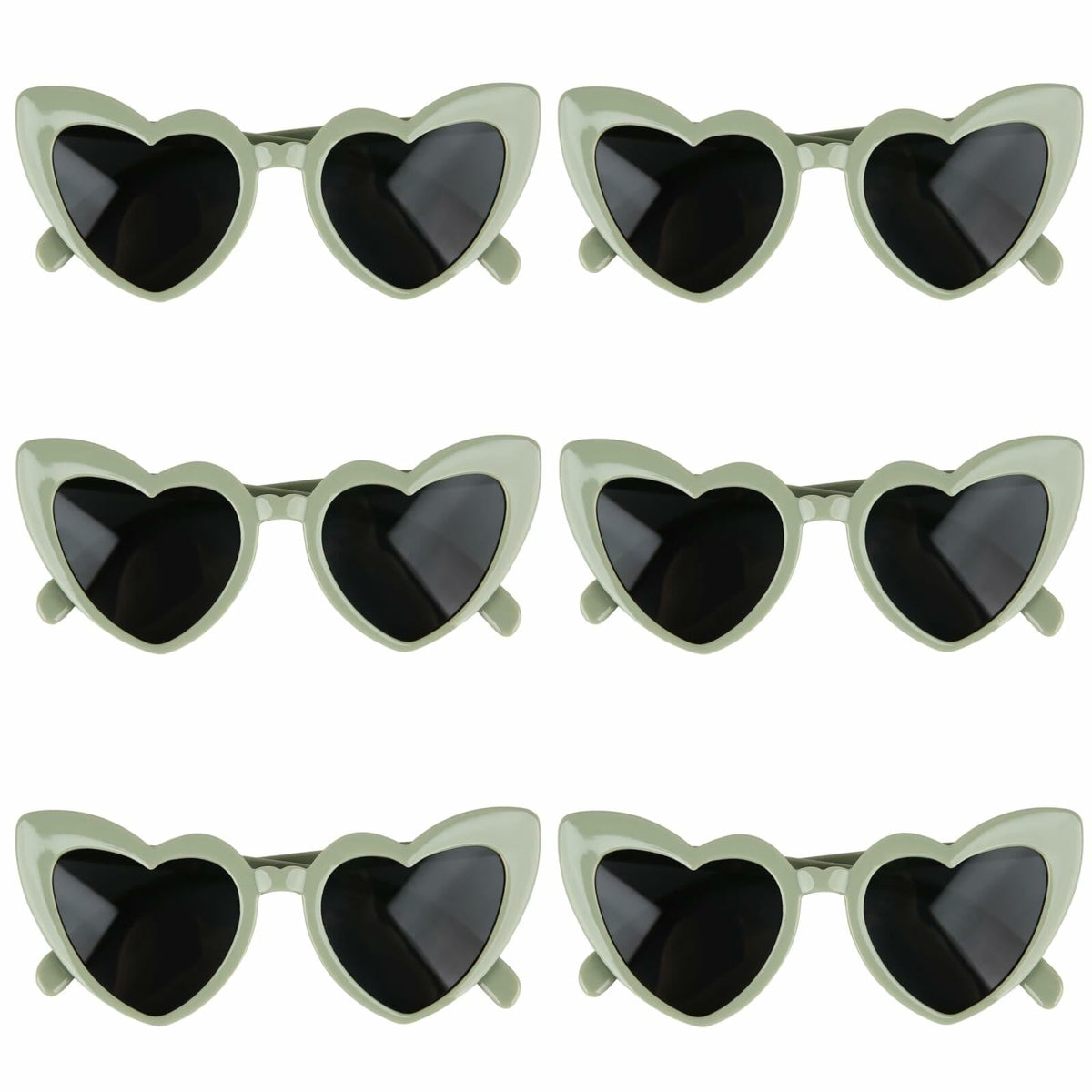 Clcnsusilk 16 Pairs Heart Shaped Sunglasses Bachelorette Party Favors Sage Green