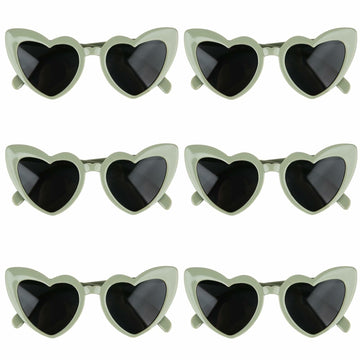 Clcnsusilk 16 Pairs Heart Shaped Sunglasses Bachelorette Party Favors Sage Green